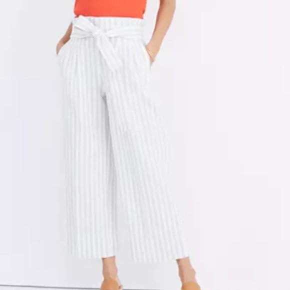 Madewell Pants - Madewell Light Blue/White Pants